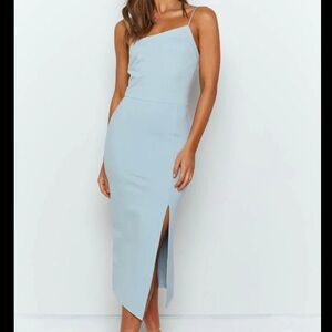 Blue Spaghetti Strapped Dress